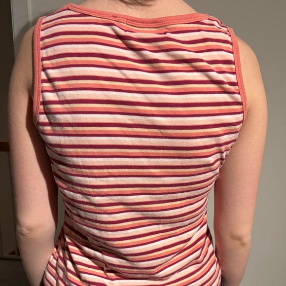 Essentials Striped Pink & Cream Ribbed Tank - Picture 1 of 3